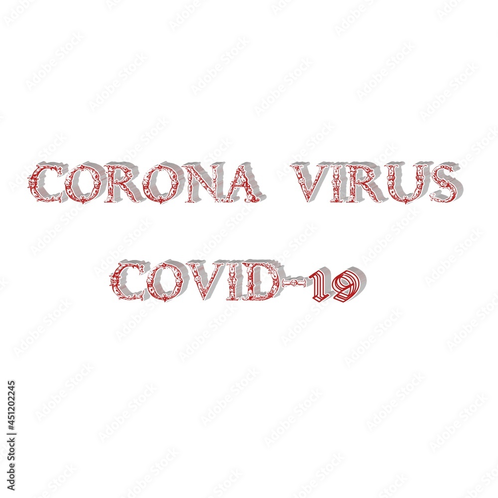 Letter coronavirus colorful 3D abstract background white