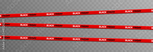 Vector set of black friday ribbons. Sale, black friday, discount, advertising, tape, png.