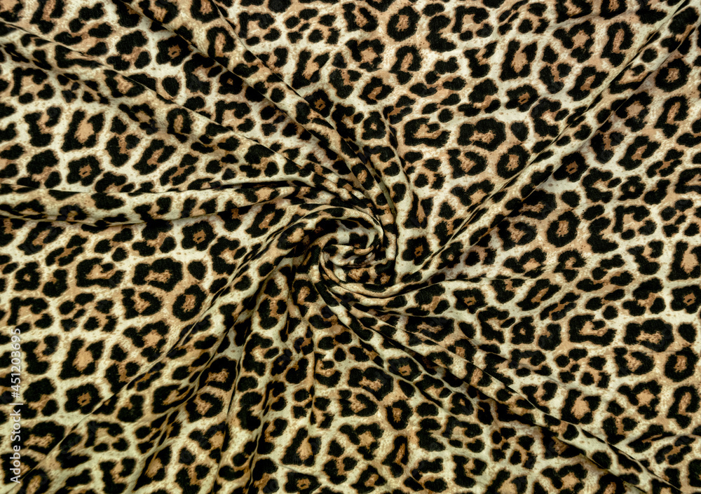 Cotton fabric with leopard animal print Cotton fabric with leopard animal print