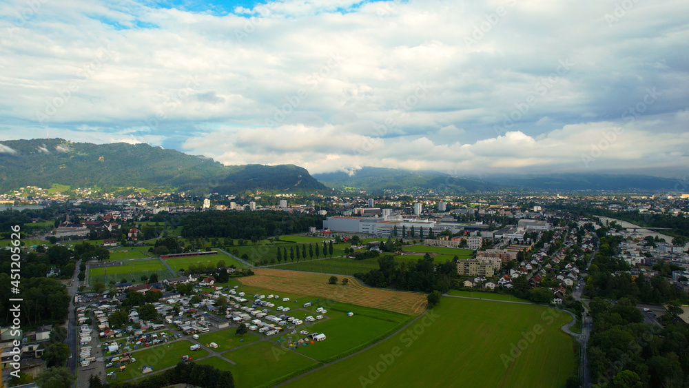 City of Bregenz Austria from above - travel photography by drone
