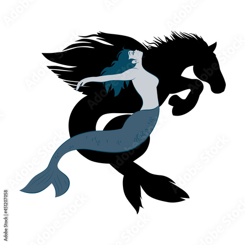 mermaid and sea horse