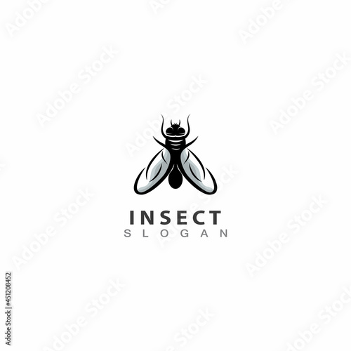 Simple minimalist flies insect logo image design style icon