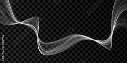 White abstract wave. Magic line design. Flow curve motion element. Neon gradient wavy illiustration.
