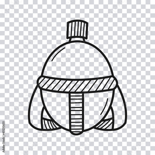 Hand drawn Water Flask isolated on transparent background. Vector illustration.