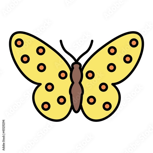 Vector Butterfly Filled Outline Icon Design photo