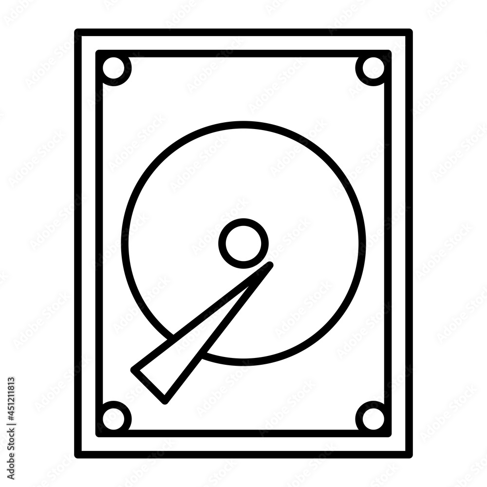 Vector Hard Disk Outline Icon Design Vector Hard Disk Outline Icon Design