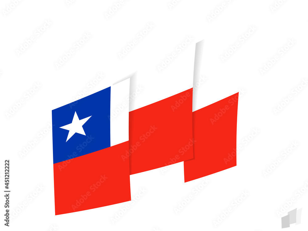 Chile flag in an abstract ripped design. Modern design of the Chile flag. Chile flag in an abstract ripped design. Modern design of the Chile flag.