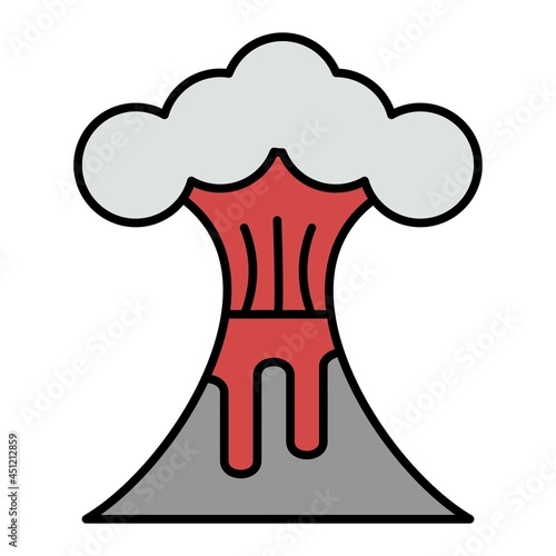 Vector Volcano Filled Outline Icon Design
