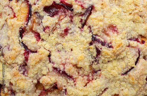 plum cake texture close up top view