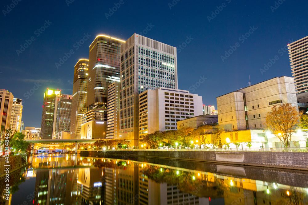 Naklejka premium 大阪淀屋橋の夜景