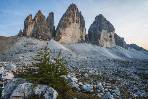 The Tre Cime di Lavaredo, in the Sexten Dolomites, Italy