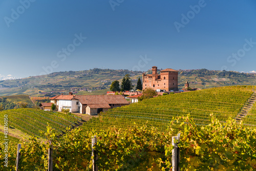 Grinzane Cavour castle on autumn, Piedmont, Italy © Pixelshop