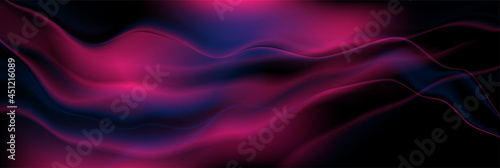 Dark blue and purple smooth liquid waves abstract background. Vector banner design