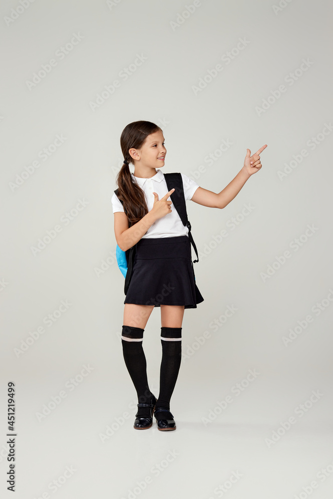 adorable schoolgirl with backpack. Back to school adorable schoolgirl with backpack. Back to school