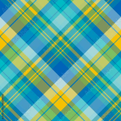 Seamless pattern in summer blue and yellow colors for plaid, fabric, textile, clothes, tablecloth and other things. Vector image. 2