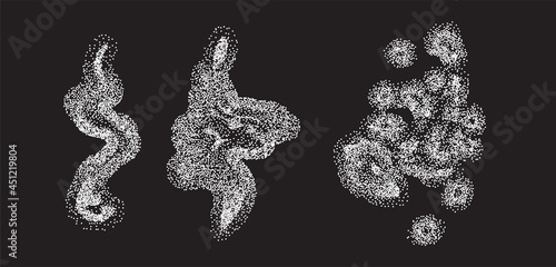 Aerosol Dust or Bacteria Growth. Petri Dishes Experiment Isolated on Black Background.