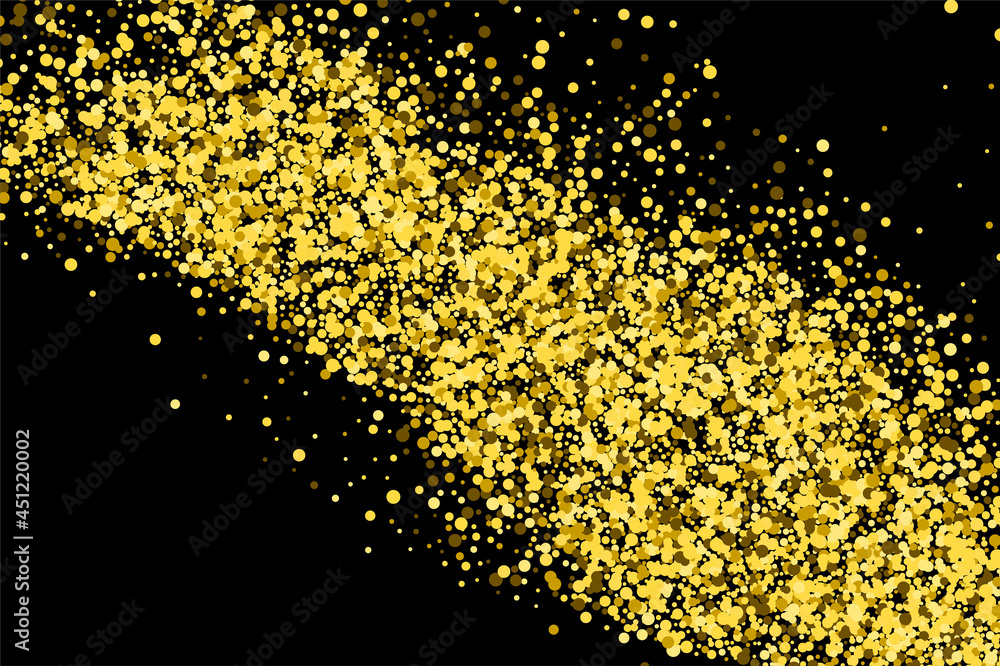 Gold Glitter Texture Isolated On White. Amber Particles Color. Celebration Background. Golden Explosion Of Confetti.