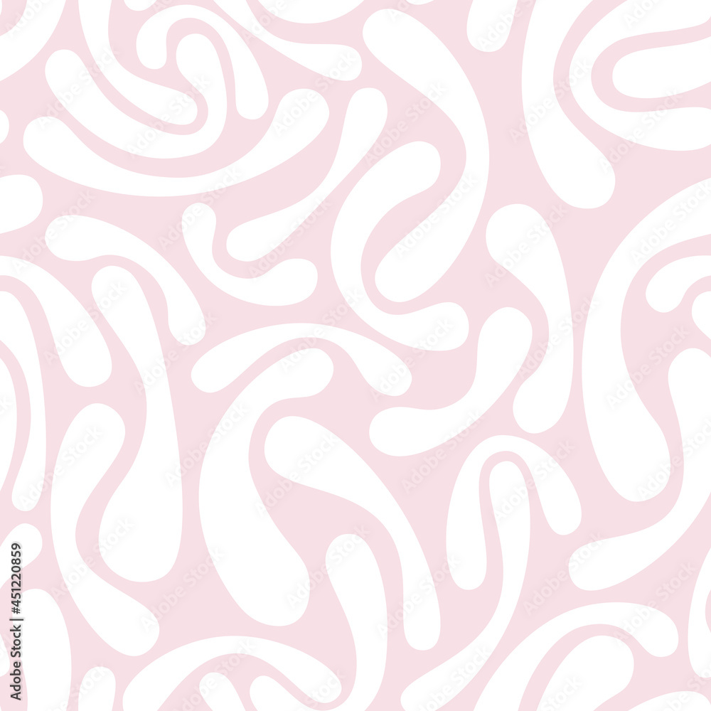 Vector seamless pattern with creative abstract shapes - delicate design. Drawing trendy endless background. Pink and white texture Vector seamless pattern with creative abstract shapes - delicate design. Drawing trendy endless background. Pink and white texture