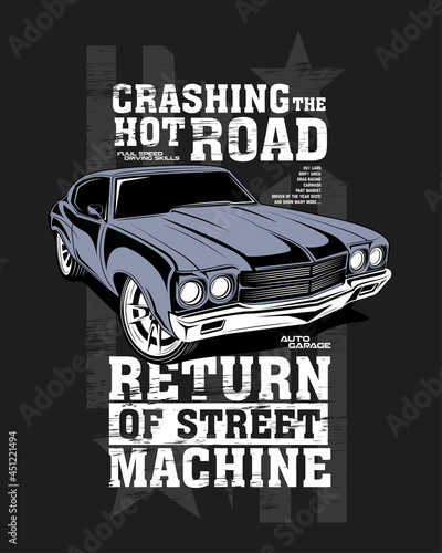 crashing hot roads, vector car illustrations