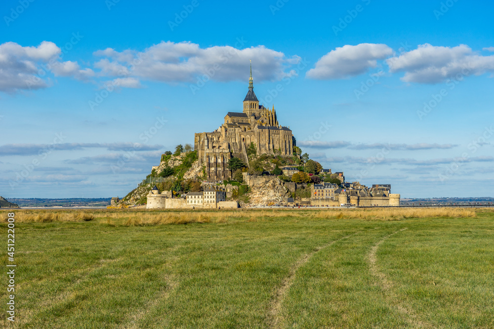 The Famous Island Commune of Mont Saint Michel in Northern France 