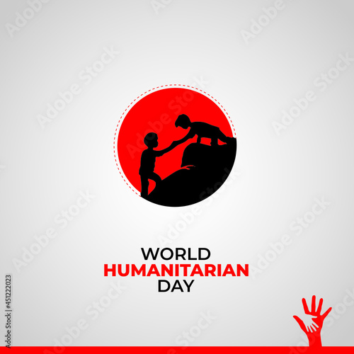 World Humanitarian Day. Template for background, banner, card, poster. vector illustration.