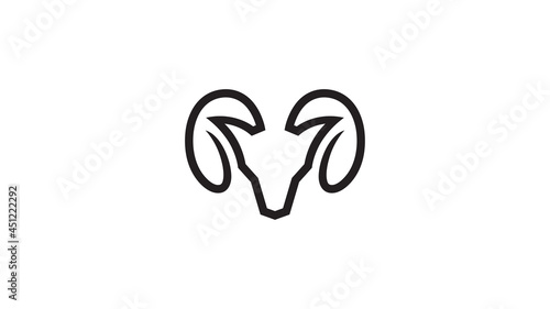 creative abstract ram horn bighorn head logo vector symbol photo