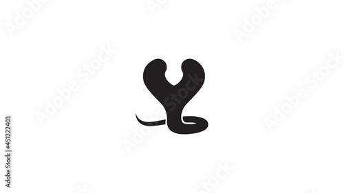 creative black abstract cobra snake logo vector