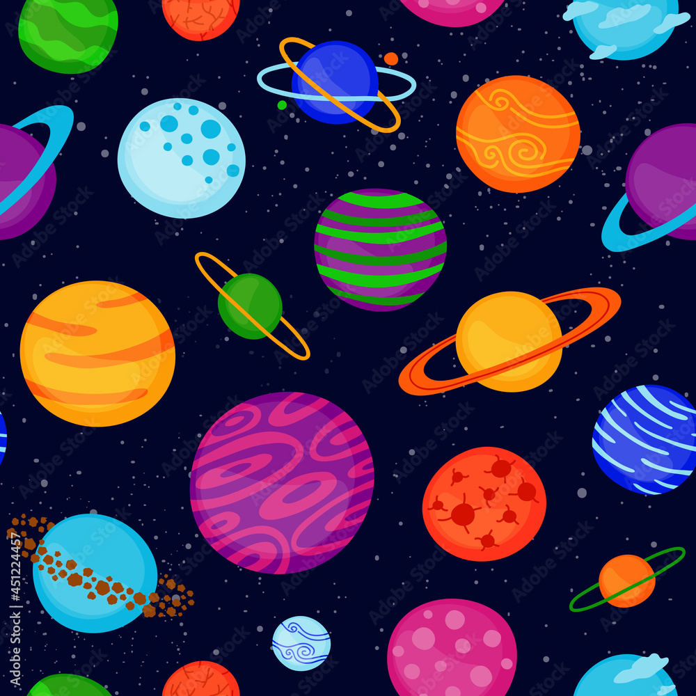 Seamless pattern with planets. Seamless pattern with planets.