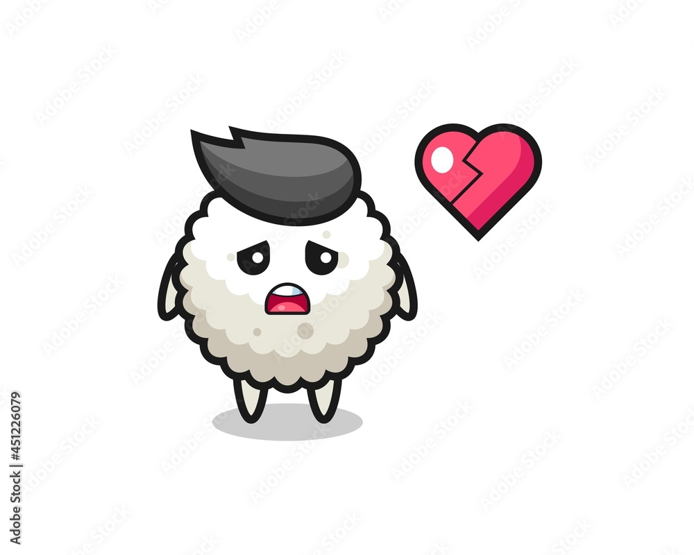 rice ball cartoon illustration is broken heart rice ball cartoon illustration is broken heart