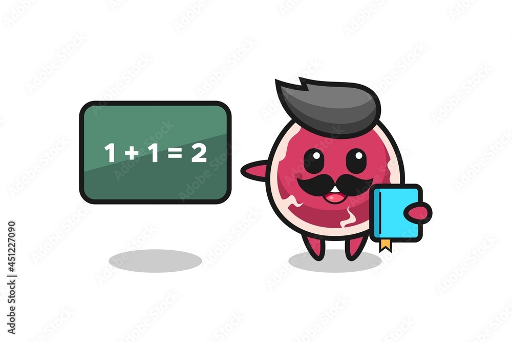 Illustration of beef character as a teacher Illustration of beef character as a teacher