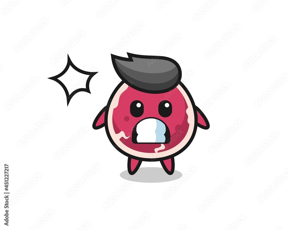 beef character cartoon with shocked gesture beef character cartoon with shocked gesture