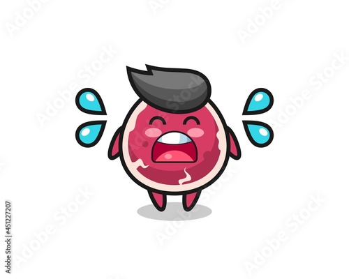 beef cartoon illustration with crying gesture
