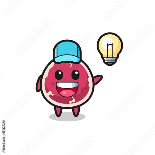 beef character cartoon getting the idea