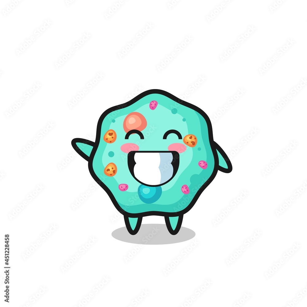 amoeba cartoon character doing wave hand gesture amoeba cartoon character doing wave hand gesture