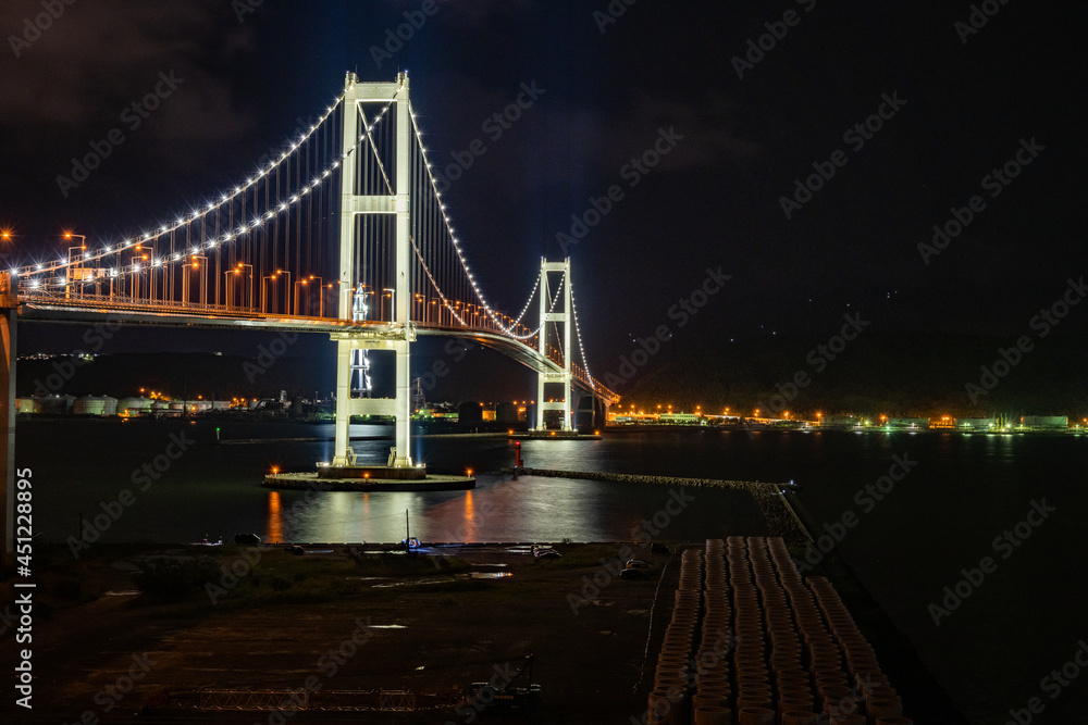 Obraz premium 白鳥大橋展望台 - 夜景