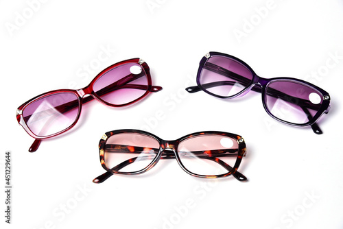 Reading glasses with tinted diopter lens. Glasses for women. Glasses shop