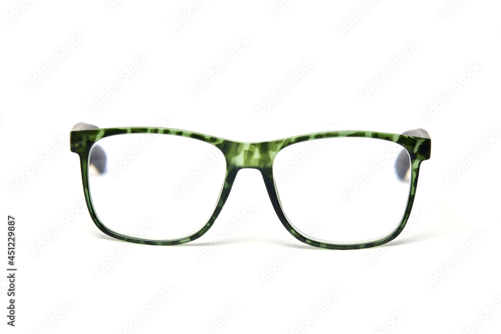 Fashion glasses accessory spectacle goggles on white background