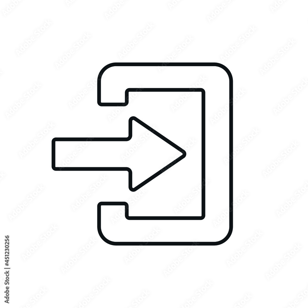 Entrance linear icon. Arrows. Thin line customizable illustration. Contour symbol. Vector isolated outline drawing. Editable stroke Entrance linear icon. Arrows. Thin line customizable illustration. Contour symbol. Vector isolated outline drawing. Editable stroke