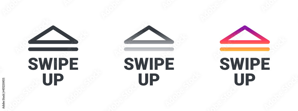 Swipe up arrows icons. Template swipe up buttons colorful gradient. Vector illustration Swipe up arrows icons. Template swipe up buttons colorful gradient. Vector illustration