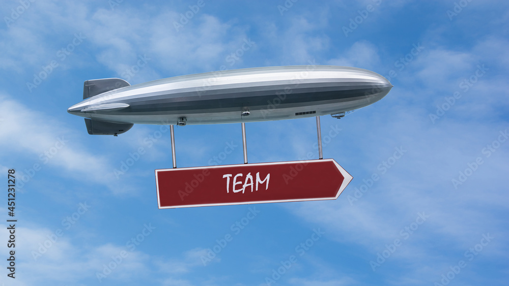 Naklejka premium Street Sign to Team