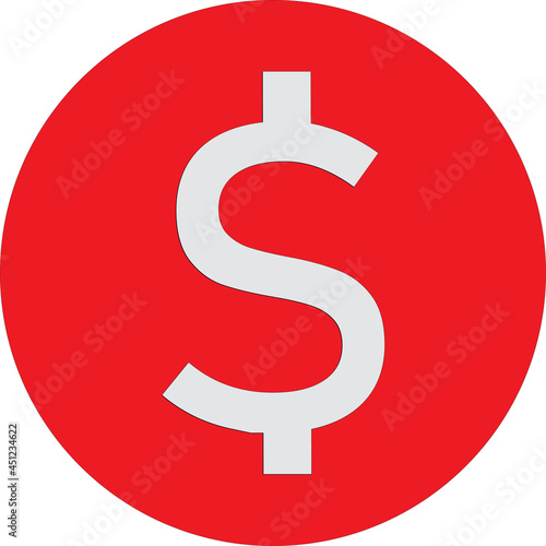 dollar sign simple icon vector on white