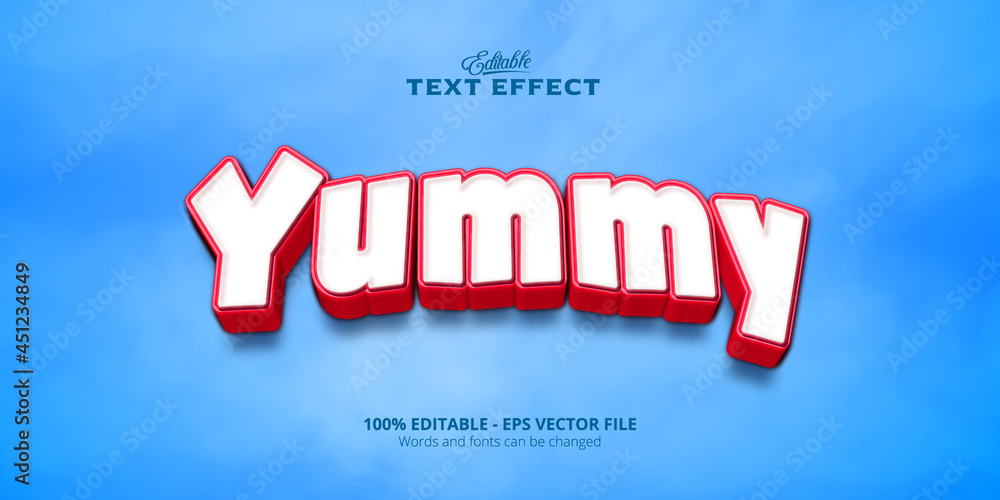 Fototapeta premium Editable text effect, Yummy text