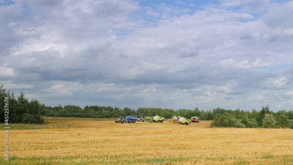 Combine harvester on field of wheat, harvesting wheat, agriculture, harvest time
Combine harvester on field of wheat, harvesting wheat, agriculture, harvest time