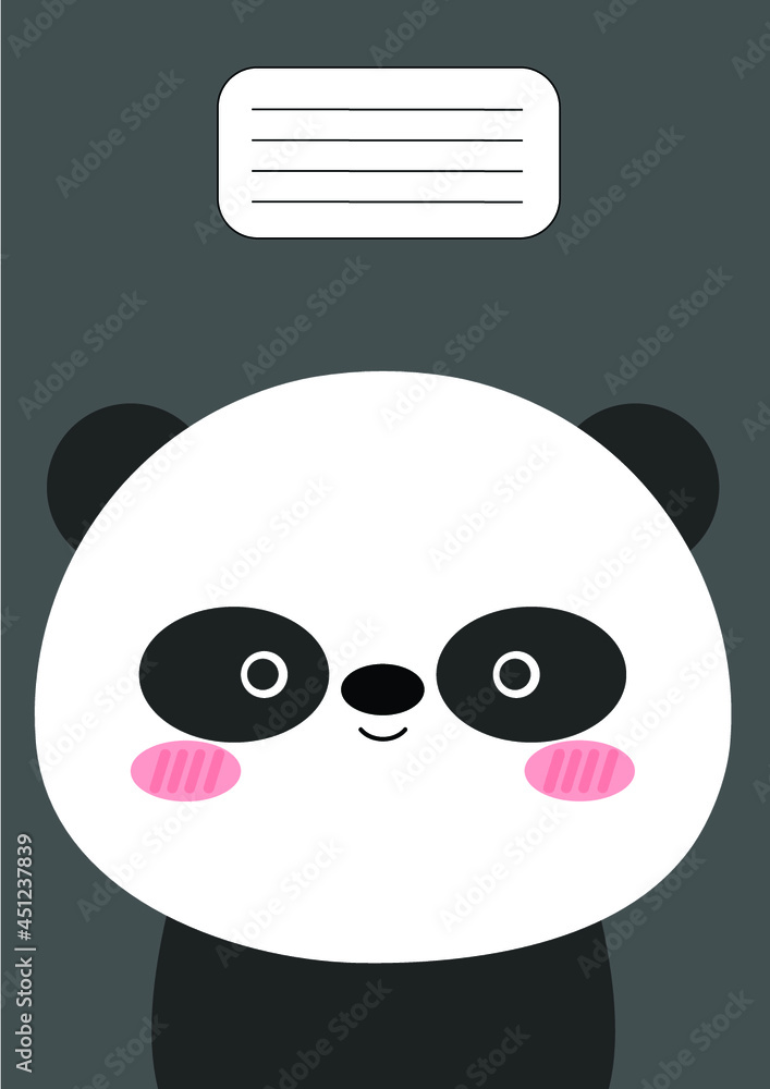 Notebook cover Composition book template Cover  Panda