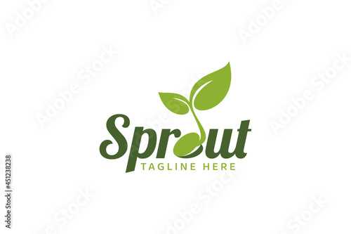 sprout logo vector graphic with lettor 