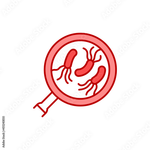 Parasite analysis color line icon. Medical examination concept.