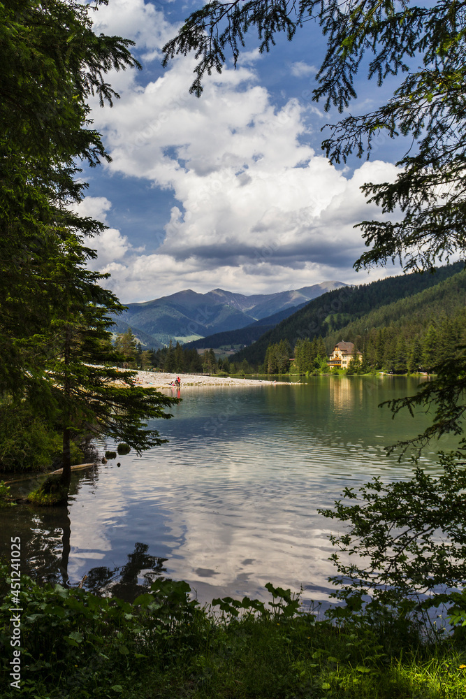 Dobbiaco lake, Dolomites, Italy