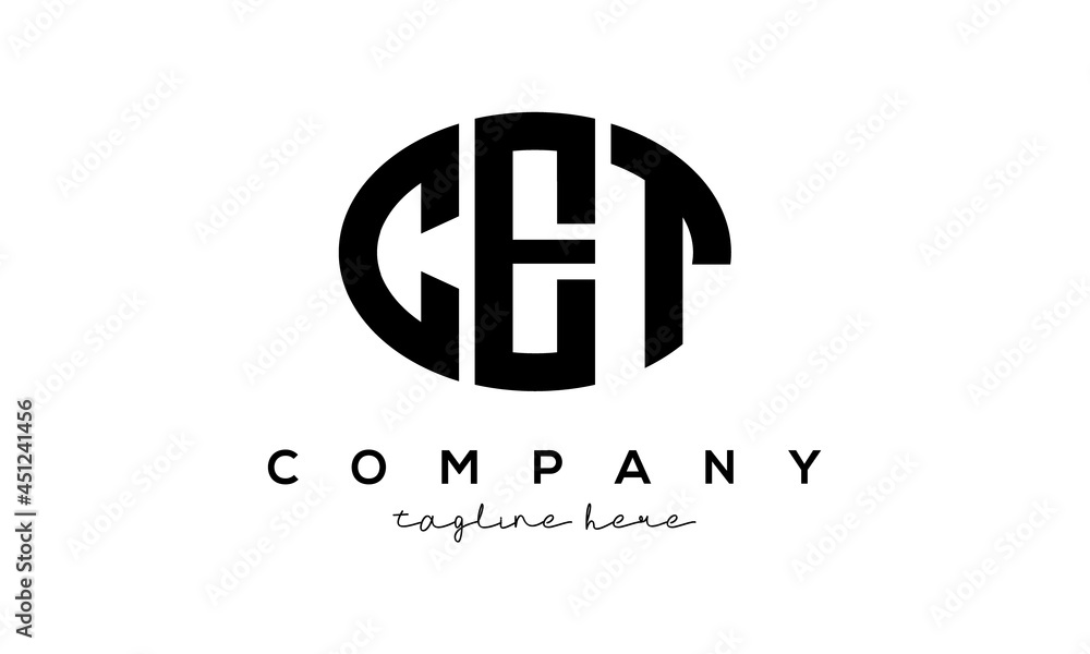 CET three Letters creative circle logo design