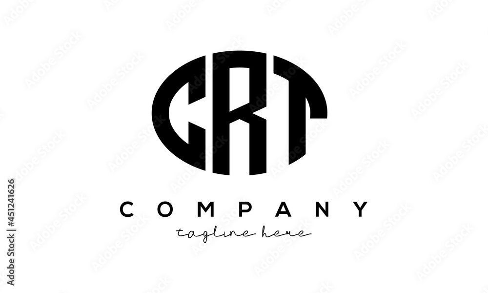 CRT three Letters creative circle logo design