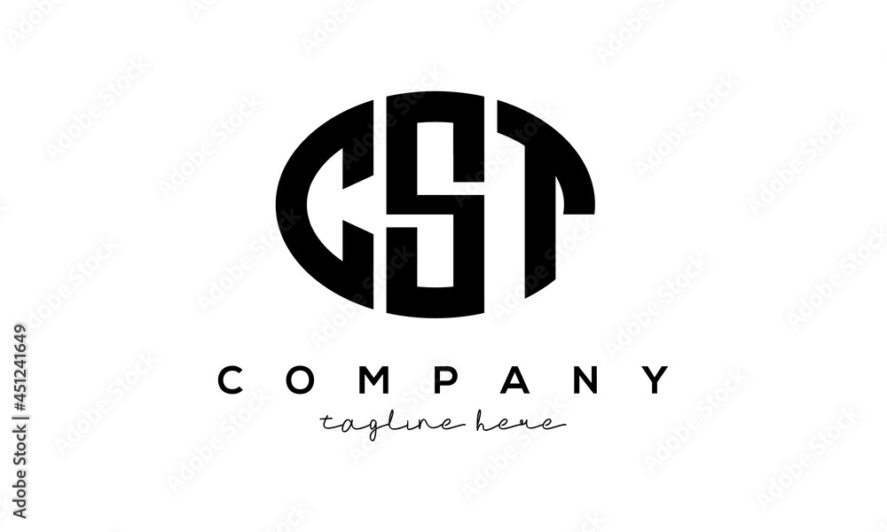 CST three Letters creative circle logo design